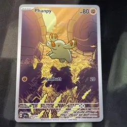 Phanpy 205/191 Sv08: Surging Sparks Holo Pokemon Card Full Art Fighting Type - Image 1