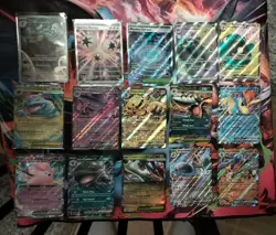 15 Count Pokemon Card Lot Mega EX, EX, full Art Trainers And More NM/MINT - Image 1