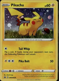 Pikachu Promo SWSH: Sword & Shield Promo Cards SWSH039 Lightning Pokemon Card T - Image 1