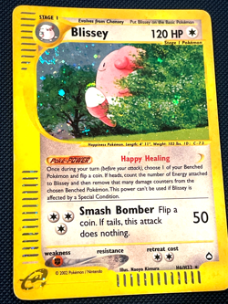 SWIRL AQUAPOLIS Blissey Holo Rare H6/H32 Pokemon cards Aquapolis 2002 E-Reader - Image 1