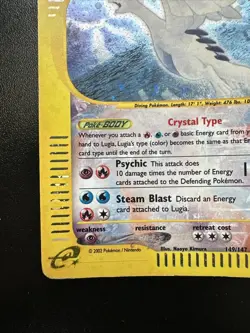 Crystal Lugia Aquapolis 149/147 Pokemon Card Original HP - Image 4