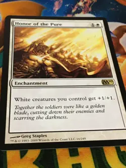 C5498 MAGIC MTG CORE SET 2010 M10 HONOR OF THE PURE #16 RARE MP - Image 2