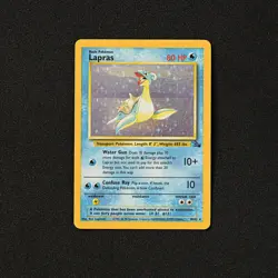 1999 Pokemon Unlimited Fossil Lapras 10/62 Holo LP - Image 1