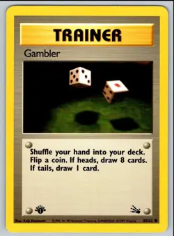 1999 Fossil 1st Edition Gambler3 Common #60 - Image 1