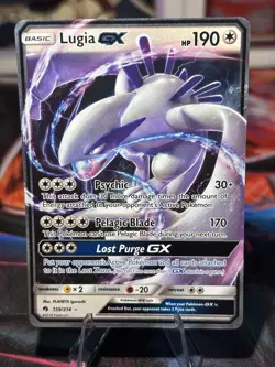 Pokemon 2018 SM Lost Thunder Lugia GX 159/214 Rare Holo Near Mint - Image 1