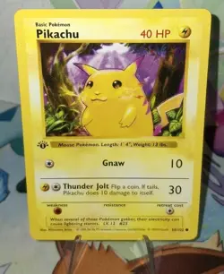 Pokemon TCG 1st Edition Shadowless Yellow Cheeks Pikachu 58/102 Nm/M - Image 1