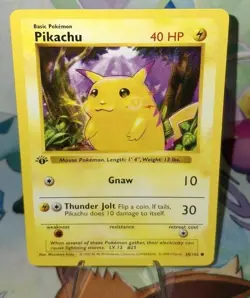 Pokemon TCG 1st Edition Shadowless Yellow Cheeks Pikachu 58/102 Nm/M - Image 2