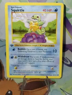 Pokemon TCG 1st Edition Shadowless Squirtle 63/102 NM/BETTER - Image 2