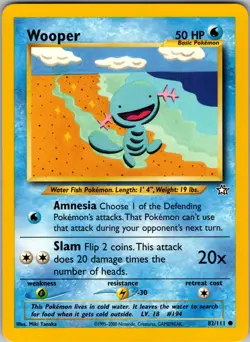 Wooper 082/111 Neo Genesis Pokemon TCG NM - Image 1