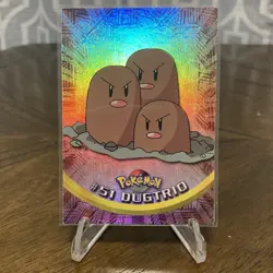 Dugtrio #51 - 1999 Topps Pokemon Series 1 Blue Logo Rainbow Holo NM - Image 1