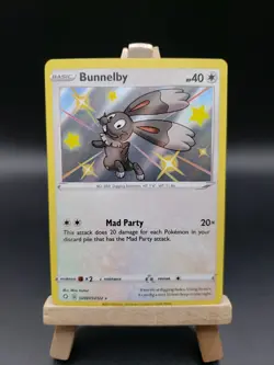 Bunnelby SV097/SV122 Shiny Holo Rare Pokemon Shining Fates NM - Image 1