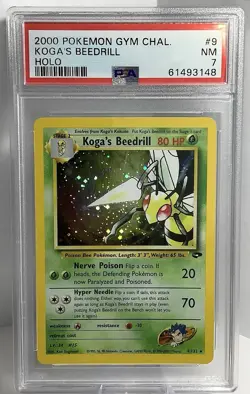 2000 Pokemon GYM CHALLENGE KOGA'S BEEDRILL #9 - Holo PSA 7 - Image 1