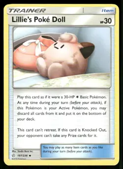 Lillie's Poke Doll 197/236 Uncommon Normal NM Pokemon SM - Cosmic Eclipse - Image 1