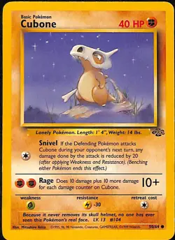 CUBONE - 50/64 - Jungle - Pokemon Card - LP - Image 1