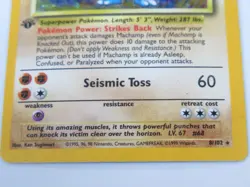 1999 Pokemon TCG Machamp 1st Edition Holo Rare 8/102 Card - Image 3
