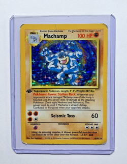 Machamp Holo Rare 8/102 Base Set 1st Edition Pokemon Card - Image 1