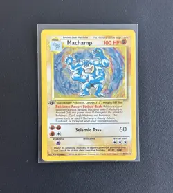 Pokemon TCG Machamp Holo Unlimited Rare 1st Edition Card 8/102 - Image 2
