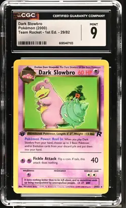 CGC 9 MINT Dark Slowbro Team Rocket 1st Edition 29/82 Pokemon Card - Image 1