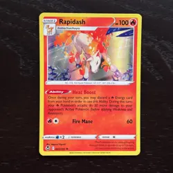Rapidash 022/195 Pokemon Silver Tempest Sword & Shield Holo Rare Card NM - Image 1