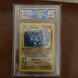 EGC 9.5 MINT+ Machamp 1999 Base Set 1st Edition 8/102 Holo Pokemon Card psa - Image 1