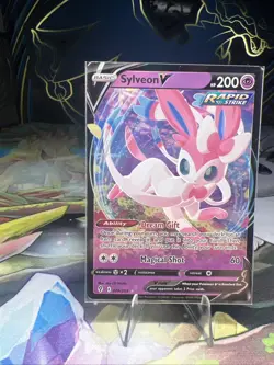 Sylveon V 074/203 - Pokemon TCG Evolving Skies Sword & Shield Ultra Rare Card NM - Image 1