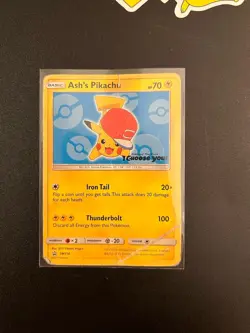 Ash's Pikachu Black Star Promo 2017 Pokemon TCG Card SM114 Sun Moon - Image 2