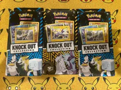 Pokemon TCG: 3x Knock Out Collection Booster Packs Trading Card Set - Image 1
