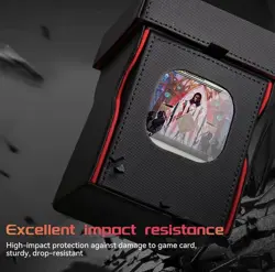 MTG - 120 Card Dual Sided Deck Box (Red & Black) Dice/Counter Compartment On Top - Image 4