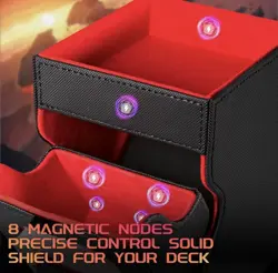 MTG - 120 Card Dual Sided Deck Box (Red & Black) Dice/Counter Compartment On Top - Image 5