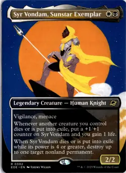 Syr Vondam, Sunstar Exemplar (Borderless) R Edge of Eternities 302 NM - Image 1
