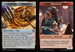 1x Map (0007) // Mercenary (0010) Double-Sided Token - Foil - Outlaws Of Thunder - Image 1