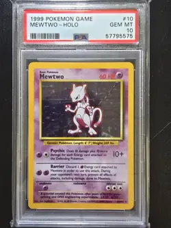 PSA 10 Mewtwo Holo 10/102 - 1999 Base Set WOTC Rare Pokemon Card - Image 1