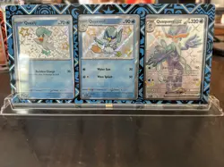 Pokemon Promo Shiny Quaquaval ex Quaxly Quaxwell S&V Paldean Fates In Holder - Image 1