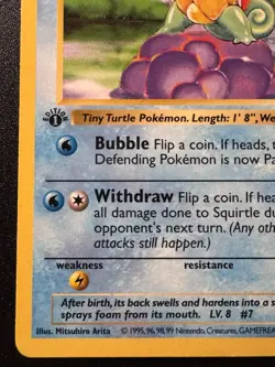 1st Edition Shadowless Squirtle 63/102 Base Set Pokemon Card Rare HP - Image 5