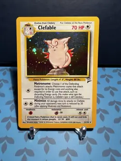 Clefable Holo Rare Swirl 5/130 - Pokemon - Base Set 2 NM / LP - Image 1