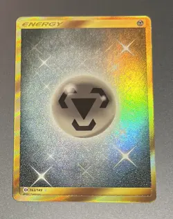 2017 POKEMON STEEL ENERGY CARD SUN & MOON 163/149 FULL ART RARE HOLO - Image 1
