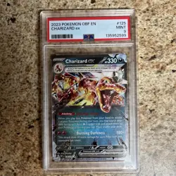 2023 Pokemon OBF EN Charizard ex #125 Extended Art Double Rare PSA 9 MINT - Image 1