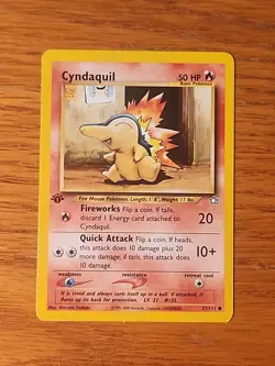 Cyndaquil 1st Edition 57/111 Neo Genesis WOTC Vintage Pokemon MP - Image 1