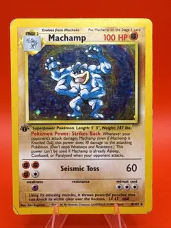 (1st Edition) Machamp 008/102 Pokemon Base Set Holographic - Image 1