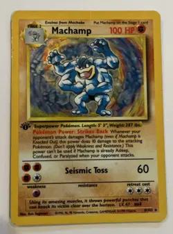 Pokemon TCG: Machamp [Holo] [1st Edition] Base Set #8/102 Holo Rare - Image 1