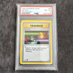 Pokemon PSA 8 Switch 1st Edition Shadowless Base Set 95/102 WOTC 1999 - Image 1