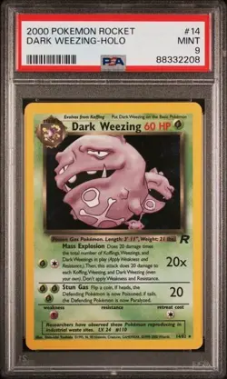 Pokemon Dark Weezing 14/82 Team Rocket Holo PSA 9 - Image 1