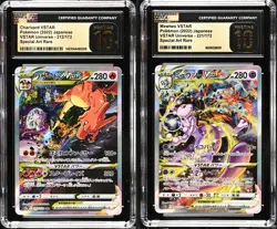 SET 2 CGC 10 PRISTINE Japanese Pokemon CHARIZARD MEWTWO VST 212/172 221/172 S12a - Image 1