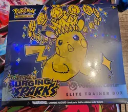 Pokemon TCG Surging Sparks ETB Pokemon Center Exclusive SEALED Elite Trainer Box - Image 1