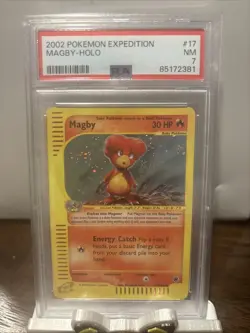 PSA 7 NM Magby Expedition Base Set Holo Pokemon 17/165 - Image 1