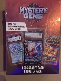 Pokemon Mystery Gems 1 CGC Graded Card & 1 Booster Pack 2025! New Sealed Box! - Image 1