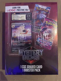 Pokemon Mystery Gems 1 CGC Graded Card & 1 Booster Pack 2025! New Sealed Box! - Image 2