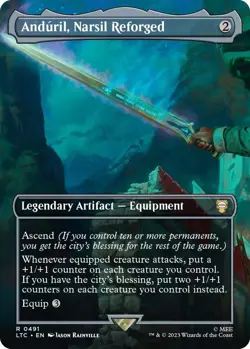 MTG The Lord of the Rings Commander - Anduril, Narsil Reforged (Borderless) - Image 1
