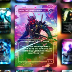 MTG Isshin, Two Heavens as One | FOIL | Commander Proxie | Premium Blue Core - Image 1