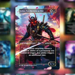 MTG Isshin, Two Heavens as One | FOIL | Commander Proxie | Premium Blue Core - Image 3